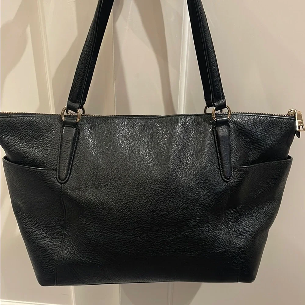 Coach Black Leather Tote - Picture 6 of 9